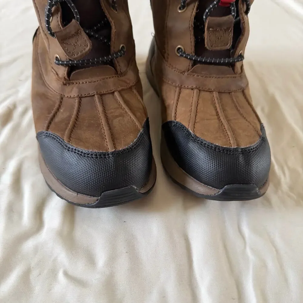 UGG Kids Turlock Weather Boot Waterproof Leather Fleece Lined Boys Sz 4
